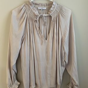 Long Sleeve, cream blouse, XS